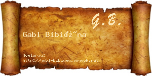 Gabl Bibiána névjegykártya
